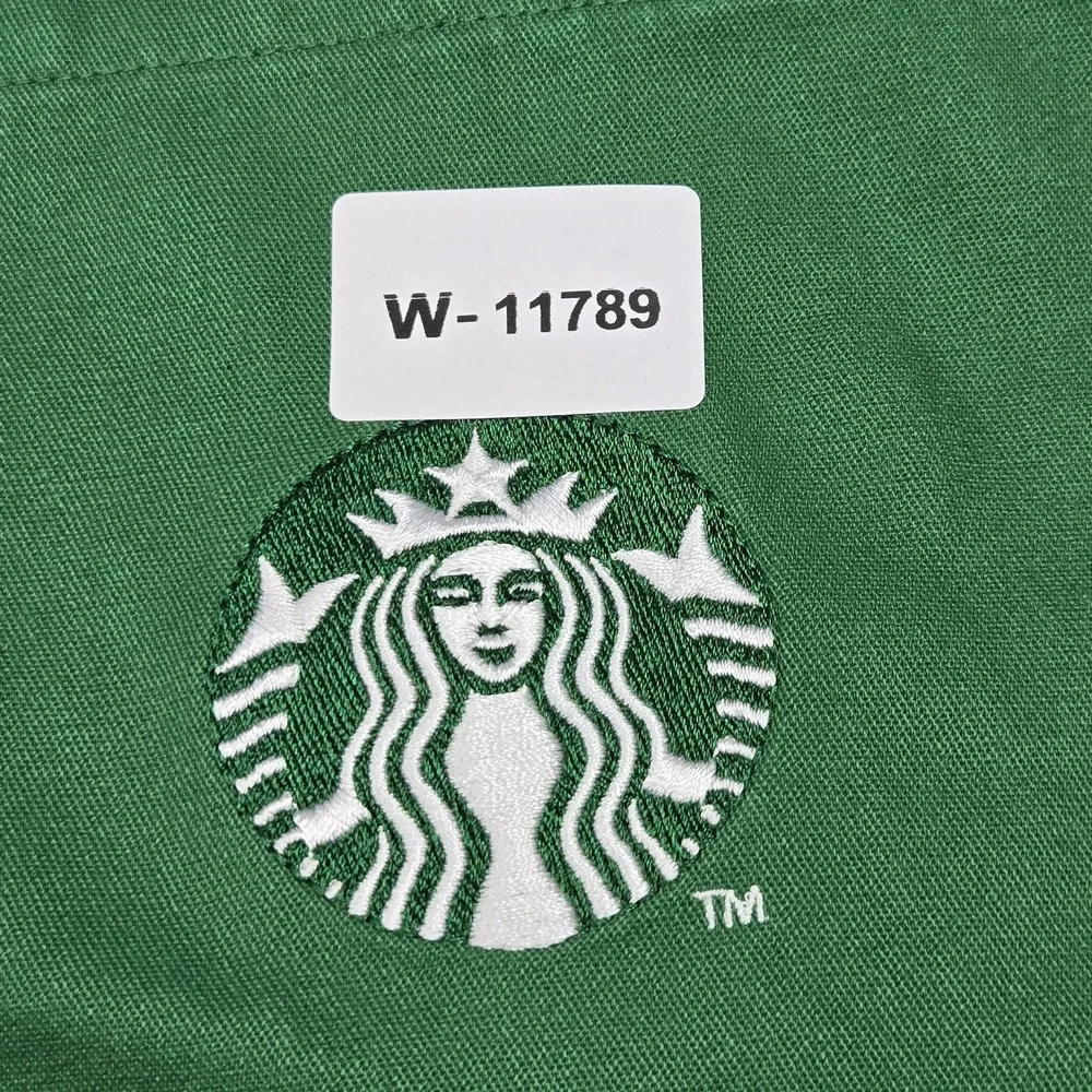Starbucks Men M Green Embroidered Apron Canvas Workwear READ